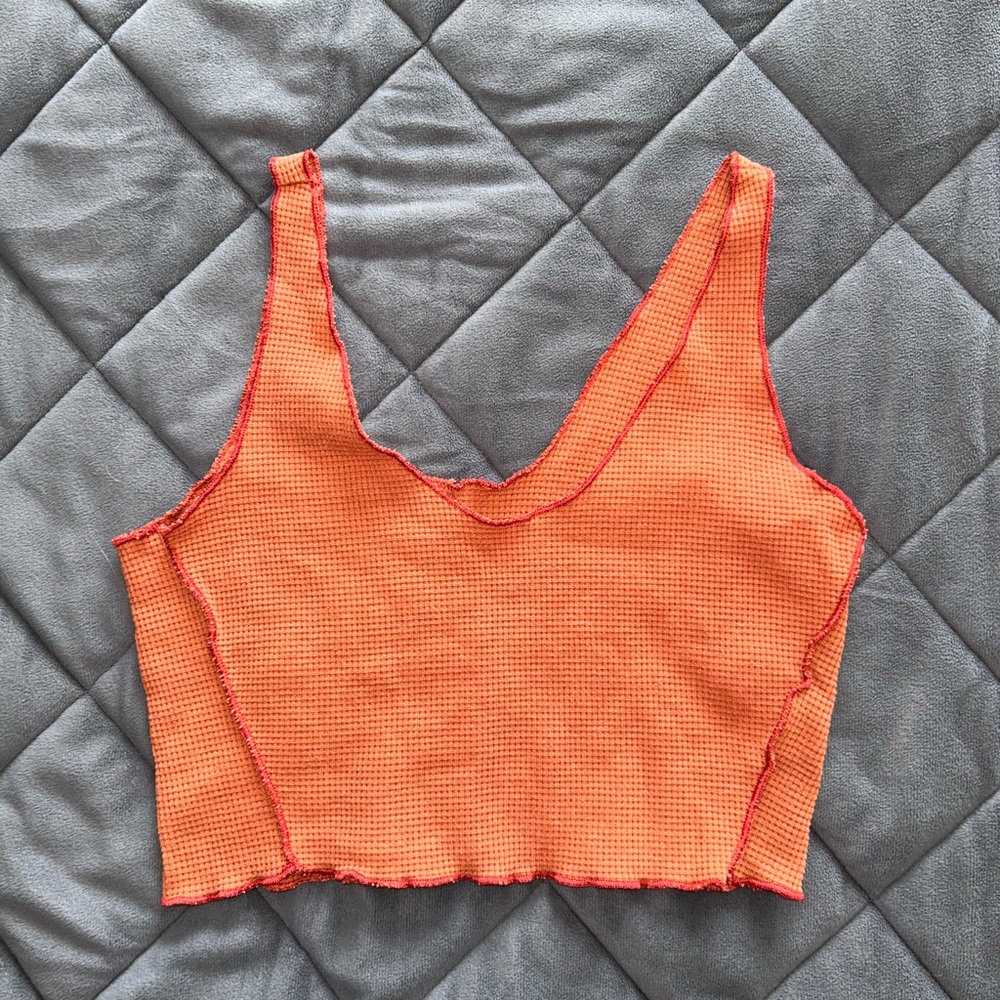 Orange cropped tank